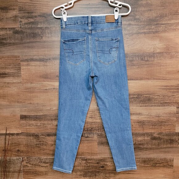 American Eagle Jeans 2 R Crop Jegging Curvy Super Hi Rise Next Level Stretch - Picture 2 of 11